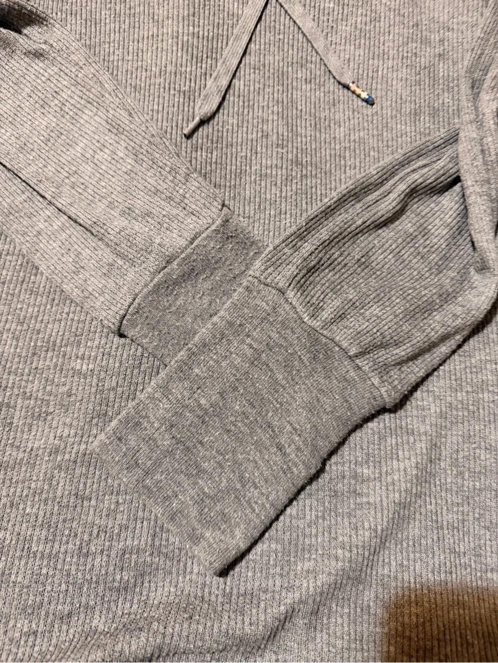 PJ Salvage Grey Hoodie, super soft ribbed knit, long-sleeve, Oversized size XS - Picture 10 of 16